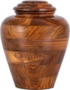 Elegant <b>Tall</b> Wooden Cremation Urn with Minimal Design Natural Wood Grain and Contemporary Memorial Style Two - Product Image 4