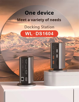 USB-C verticale multifonctions 16-en-1 Station d'accueil MST Hub multi-écrans Station d'accueil d'extension de bureau verticale Gigabit 8K