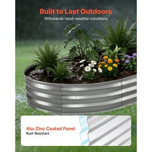 Fioriera Ovale in Metallo Zincato 8x4x1 piedi per Giardino, Senza Fondo, Kit Contenitore per Piante da Esterno, Design Glove Rus, Vasi e Fioriere - Product Image 5