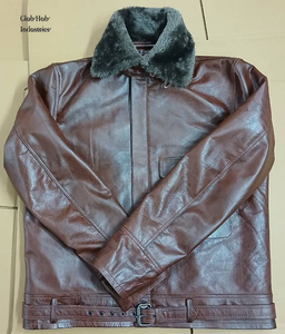 Veste en cuir d'agneau pour homme tendance, style moto, hiver, veste en cuir d'agneau de qualité supérieure pour homme, hiver, moto - Product Image 1