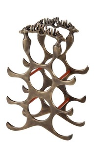 Soporte Decorativo para Botellas de Vino con Forma de Asta de Ciervo, Acabado Bronce Rústico, Tema Artístico del Bosque, Almacenamiento para 6 Botellas - Product Image 2