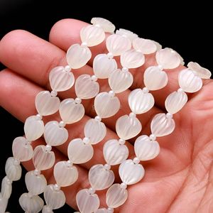 Perles en Pierre de Lune Blanche Naturelle Sculptées en Forme de Cœur, Perles de Pierres Précieuses Artisanales pour la Fabrication de Bijoux, 10 à 11 MM, 8 Pouces, par le Fabricant - Product Image 1