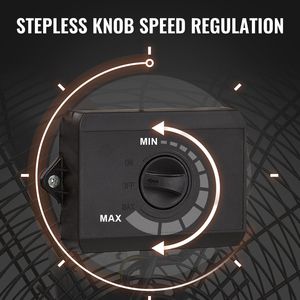 Ventilador de Tambor de Alta Resistencia de 24 Pulgadas, Ventilador Industrial de Alta Velocidad, Velocidad Infinitamente Variable, Cobertura de 360 Grados para Uso Comercial - Product Image 4