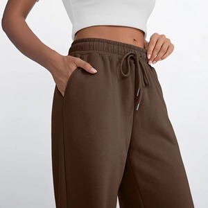 Pantalon large gris à imprimé léopard pour femme, taille haute élastique, décontracté, style streetwear, coupe ample, jogger personnalisable - Product Image 4