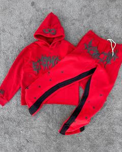 Conjunto Deportivo Oversize – Sudadera con Logo Desgastado y Pantalones Deportivos de Pierna Ancha - Product Image 3