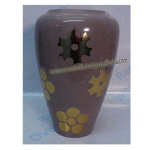 Jarrón decorativo de mesa de metal y aluminio con patrón floral para fiesta, boda, sala de estar al mejor precio - Product Image 3