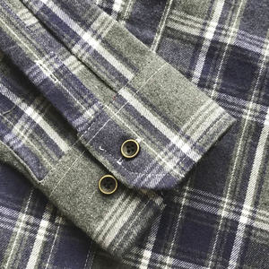 Chemises en flanelle unies pour hommes, nouvelle conception, coupe classique, décontractées, manches longues, respirantes, séchage rapide, polyester/coton - Product Image 3