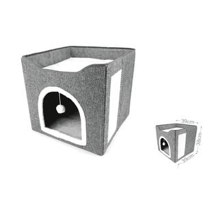 Nichoir d'hiver pliable pour chat, abri intérieur chaud et doux avec design simple, grotte en peluche pour animaux de compagnie - Product Image 5