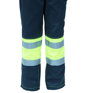 Pantalon de travail de sécurité haute visibilité réfléchissant à 8 poches avec logo personnalisé, en polyester imperméable, robuste, unisexe - Product Image 4