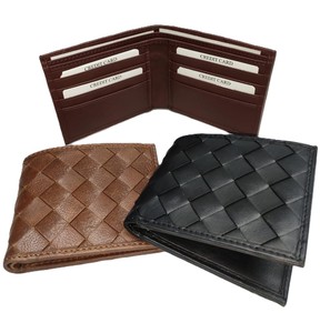 Leather Crazy Horse Sheep Skin Hides <b>Wallets</b> RFID <b>Card</b> <b>Holders</b> Purse Woven Crotched Weaved Slim Fold Wholesale Prices Sale India - Product Image 5