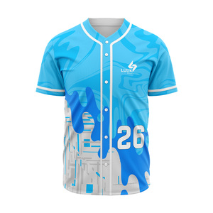 เสื้อเบสบอลแบบสั่งทำพิเศษ พิมพ์ลายแบบซับลิเมชั่น เป็นมิตรกับสิ่งแวดล้อม ติดกระดุมทั้งตัว แขนสั้น แห้งเร็ว ผลิตจากโพลีเอสเตอร์ 100% สำหรับผู้ใหญ่ - Product Image 4