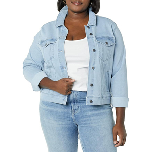 Women <b>Denim</b> <b>Jacket</b> <b>Cropped</b> Short Length Slim Fit Casual Fashion Stylish Jean Outerwear OEM Apparel - Product Image 4