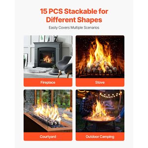 Set di 48 Ciottoli in Ceramica per Fuoco, Pietre Laviche da 1,2 Pollici, Riutilizzabili per Caminetto Interno ed Esterno, Accessori per Focolare - Product Image 2