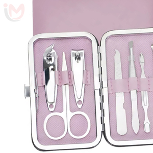 Hot Selling 7-in-1 High Quality Stainless Steel Manicure Set Cuticle Care Nail Clipper <b>Tools</b> with Travel Case Personal Care Kit - Product Image 5