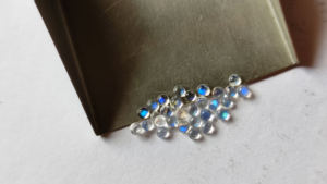 Pierre de lune indienne bleu feu Cabochon 3mm rond arc-en-ciel pierre de lune pierres précieuses en vrac pour bijoux en gros pierre de lune 3mm Lot - Product Image 2