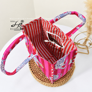 Sacs en tissu matelassé Handicrafts Plus, deux fermetures ouvertes, petit sac à lunch léger, mini sac fourre-tout, sac de week-end décontracté de luxe, portable - Product Image 4