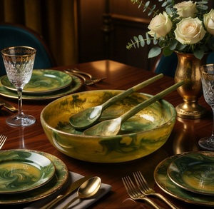 Modern Design Resin Bowl Home Hotel Party Use Eco-Friendly Dishwasher Safe Custom Logo Polished Direct Factory Sale Resin Bowl - Product Image 1