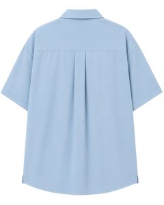 Customized Sky Blue Oversized Casual Men <b>Shirt</b> <b>Half</b> Sleeve <b>Button</b> Up Cuban Collar Loose Fit Summer Beach Streetwear Top Fashion - Product Image 2