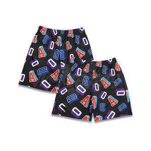 Shorts en maille pour hommes de haute qualité, avec cordon de serrage, en tissu tricoté, séchage rapide, respirant, 100% polyester, shorts de basket-ball personnalisés - Product Image 4