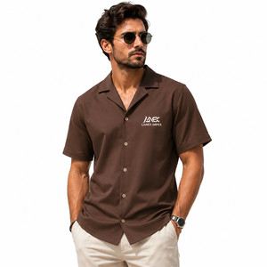 Chemise Hawaïenne Homme Personnalisée en Polyester Premium Imprimé Intégral Col Camp Style Plage Décontracté Été Boutonnée Logo Avant - Product Image 2
