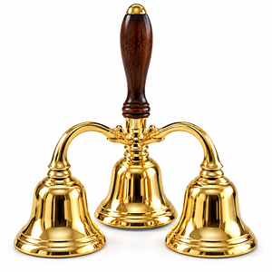 Campana de Iglesia Tradicional Hecha a Mano de Latón con Asa Ornamentada y Acabado Dorado Pulido para Decoración Religiosa y Adoración - Product Image 6