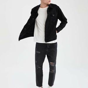 Manufacturer <b>Custom</b> Designer Vintage Jean Coats Winter Embroidered Patch Oversize Streetwear <b>Denim</b> Jean <b>Jackets</b> for Men - Product Image 2