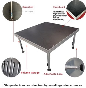 เวทีเคลื่อนที่สำหรับงานคอนเสิร์ตกลางแจ้ง TUV รับประกัน 2 ปี  พร้อมแท่นยืนพูด  โครงสร้างอลู<span class=keywords><strong>มิ</strong></span><span class=keywords><strong>เนียม</strong></span> - Product Image 2