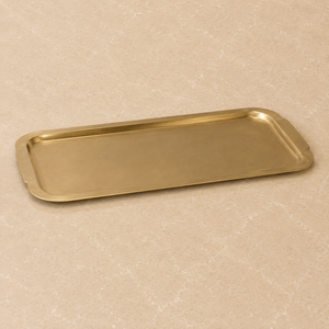 Plateau de service martelé en acier inoxydable de luxe, finition or premium, plateau décoratif pour une présentation élégante lors des repas - Product Image 3