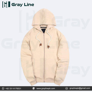 Sudadera con capucha y cremallera completa para hombre, lisa, de forro polar. - Product Image 3