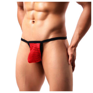Culotte string sexy en fibre de bambou confortable pour homme avec poche de maintien respirante et logo classique – Sous-vêtements masculins en bambou - Product Image 3