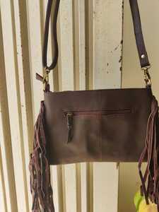 Trending Handcrafted Western Tooling Genuine Floral Pattern Leather Crossbody <b>Boho</b> Vintage Lady Portable Fringe Sling <b>Bag</b> - Product Image 2