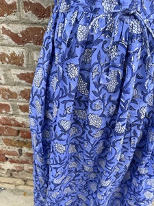 Bloc à la main imprimé indien coton robe Vintage Floral longue robe avec broderie et gland été parole longueur indien tuniques - Product Image 3