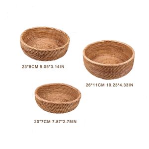 Handmade Rattan <b>Basket</b> for Kitchen Storage Woven <b>Bread</b> Fruit Bowl Decorative Dining Organizer - Product Image 6