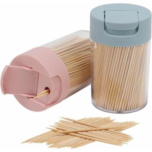 1000 Stuzzicadenti in Bambù con 2 Dispenser Riutilizzabili, Robusti, Lisci, Igienici, Dispenser per Stuzzicadenti - Product Image 1