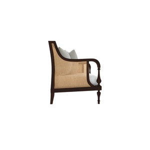 Sofa Made Of Solid Mahogany Wood High Quality With Woven Rattan and Walnut Finishing For Indoor Use. - Product Image 4