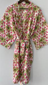 Bata Kimono de Playa 100% Algodón Indio para Mujer, Bata Larga para Baño y Vestir, Bata de Maternidad para Ducha, Ropa de Playa y Dormir - Product Image 1