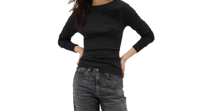 Unisex <b>Black</b> <b>Long</b> Sleeve Stand Collar Casual Solid Regular Fit Basic <b>T</b>-<b>Shirt</b> Flexible Stretch Silk/cotton Top Everyday Jersey - Product Image 3