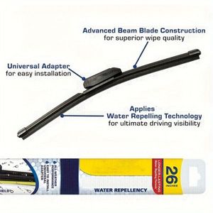 I tergicristalli Auto 2 in 1 da 26 pollici hanno brevettato le lame sostitutive della Formula idrorepellente antipioggia X per una migliore visibilità contro la pioggia - Product Image 1
