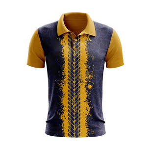 Camiseta de poliéster 100% en oferta, impresión por sublimación personalizada, camiseta deportiva de manga corta para hombre, de secado rápido, tipo polo con botones. - Product Image 1