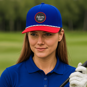 Gorra de Béisbol/Golf Personalizada con Parche de Goma PVC con Logotipo, 5 Paneles, Dos Tonos, Secado Rápido, Impermeable, con Orificios Cortados con Láser y Cuerda - Product Image 5