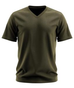 Camiseta básica de algodón grueso con tacto premium y funcionalidad para el día a día, cuello en V. - Product Image 1