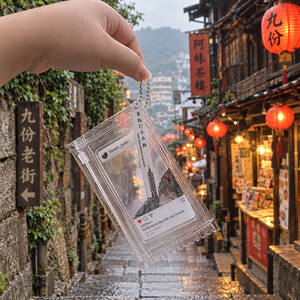 Porte-clés personnalisé JIUFEN en acrylique esthétique avec photo, souvenir de voyage à Taïwan, fait main, imprimé UV - Product Image 4