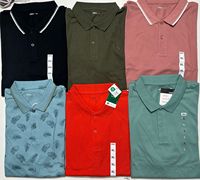 Lot de polos pour hommes, unis et imprimés, surplus d'usine, vente en gros, liquidation, exportation du Bangladesh, qualité en vrac