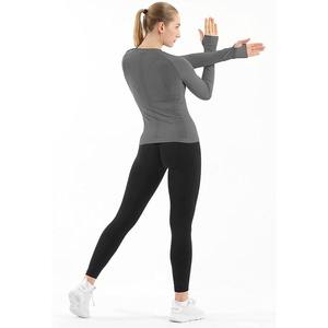 Mesh Long Sleeve Gym Running <b>Top</b> Breathable <b>Compression</b> T Shirt for <b>Women</b> - Product Image 2