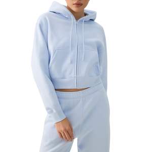 Conjunto Deportivo de 2 Piezas para Mujer, Sudadera Corta con Cierre y Pantalones Jogger, Ropa de Estar por Casa, Logotipo Personalizado, OEM, Venta al Por Mayor - Product Image 2