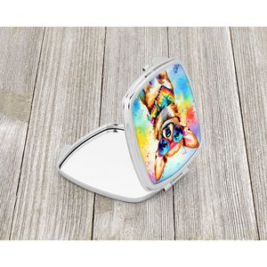 Espejo de maquillaje de viaje compacto para mujeres y niñas Chihuahua Hippie Dawg decorativo plegable de mano regalo de bolsillo - Product Image 2
