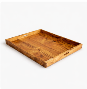 Large Rectangular Wooden Serving <b>Tray</b> With Handles Premium Natural Wood Butler <b>Tray</b> For <b>Breakfast</b> In Bed Coffee Table Decor - Product Image 3