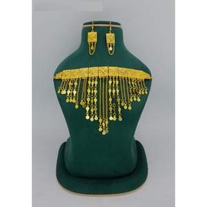 Martasha Designer Arabic Jewelry <b>Set</b> Gold-Plated UAE <b>Jewellery</b> for Ramadan & Eid Special Dubai Necklace & Earring Combo - Product Image 4
