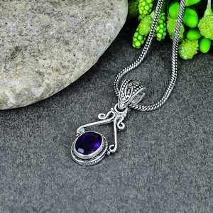 Colgante de Plata de Ley 925 con Zafiro Azul, Bisel Hecho a Mano, Joyería con Piedras Preciosas, Regalo Elegante y Lujoso para Mujer - Product Image 3
