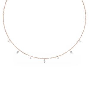 Collier pendentif en diamants de laboratoire taillés en marquise et ronds, formes mélangées, 18 pouces - Product Image 2